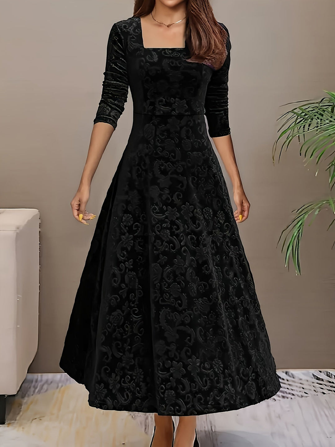 Margaret | Women Graceful Floral Midi Dress