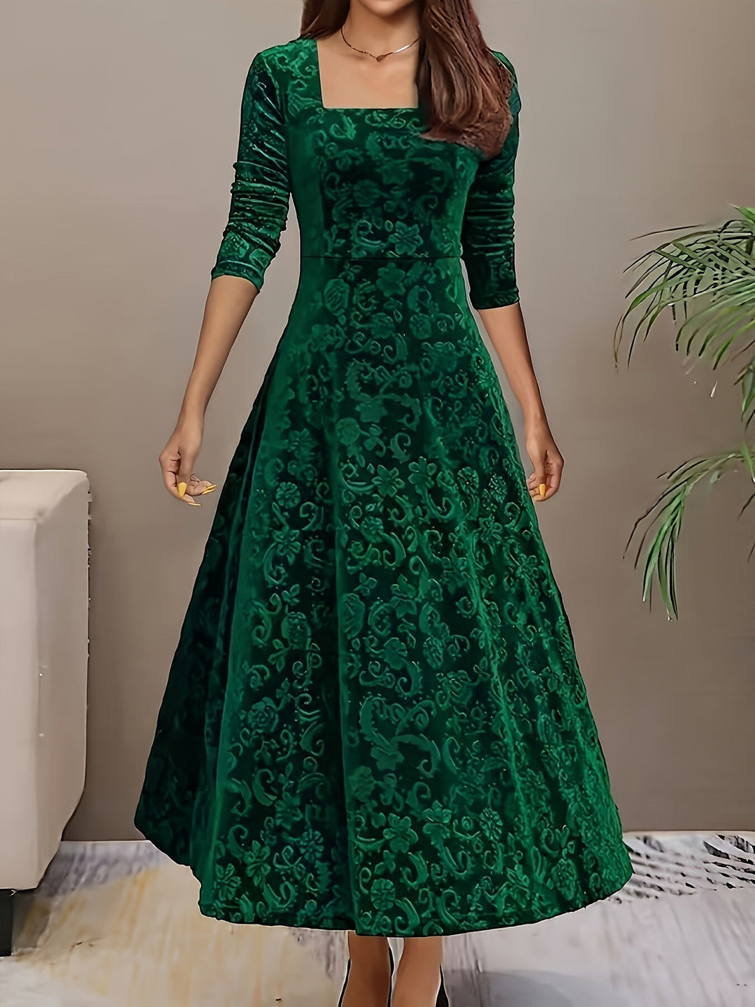 Margaret | Women Graceful Floral Midi Dress