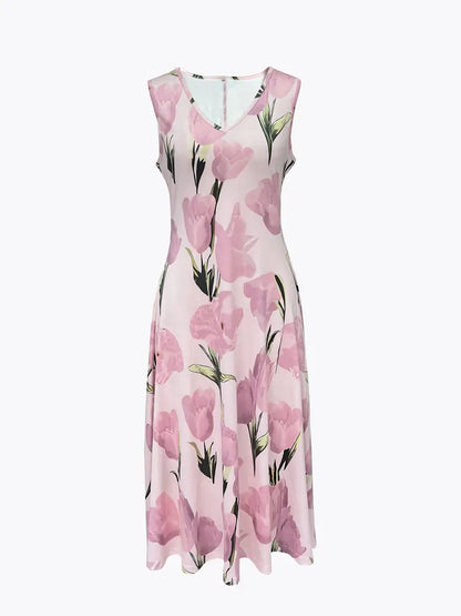 Nika | Women’s Sophisticated Floral Maxi Dress With Cardigan