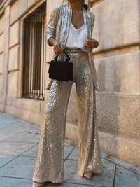 Naomi | Women Tailored Fit High Waist Sequin Suit Set