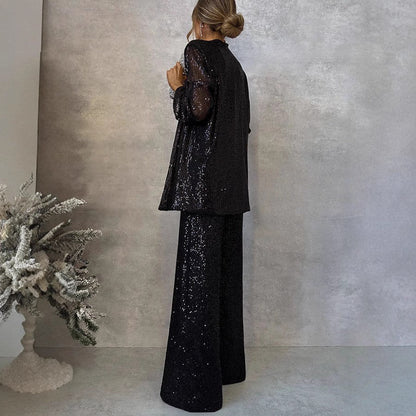 Naomi | Women Tailored Fit High Waist Sequin Suit Set