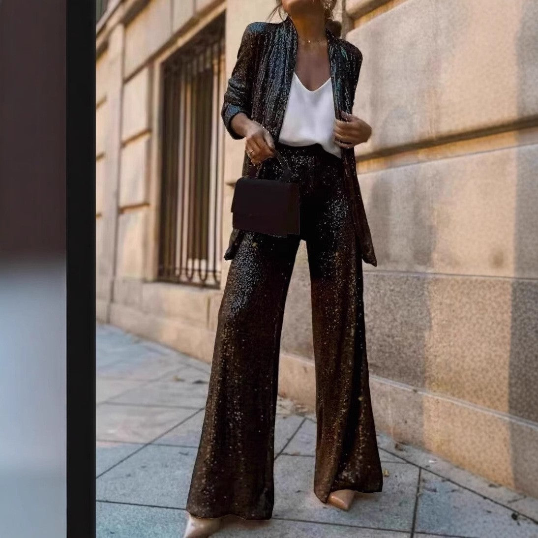 Naomi | Women Tailored Fit High Waist Sequin Suit Set