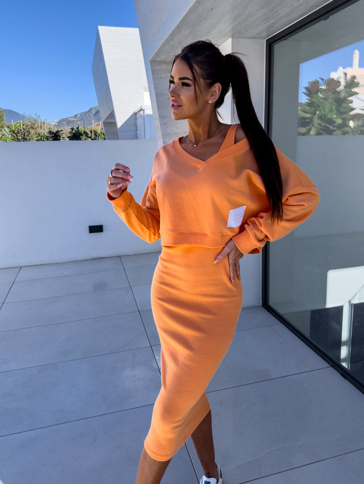 Tahlia | Women’s V-neck Two-Piece Midi Dress