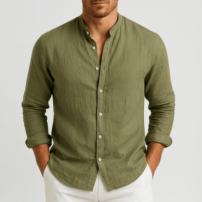 Eoin | Men's Casual Grandad Linen Shirt
