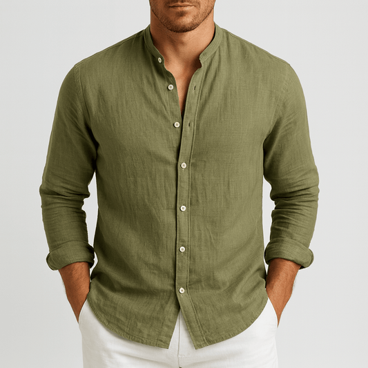 Eoin | Men's Casual Grandad Linen Shirt