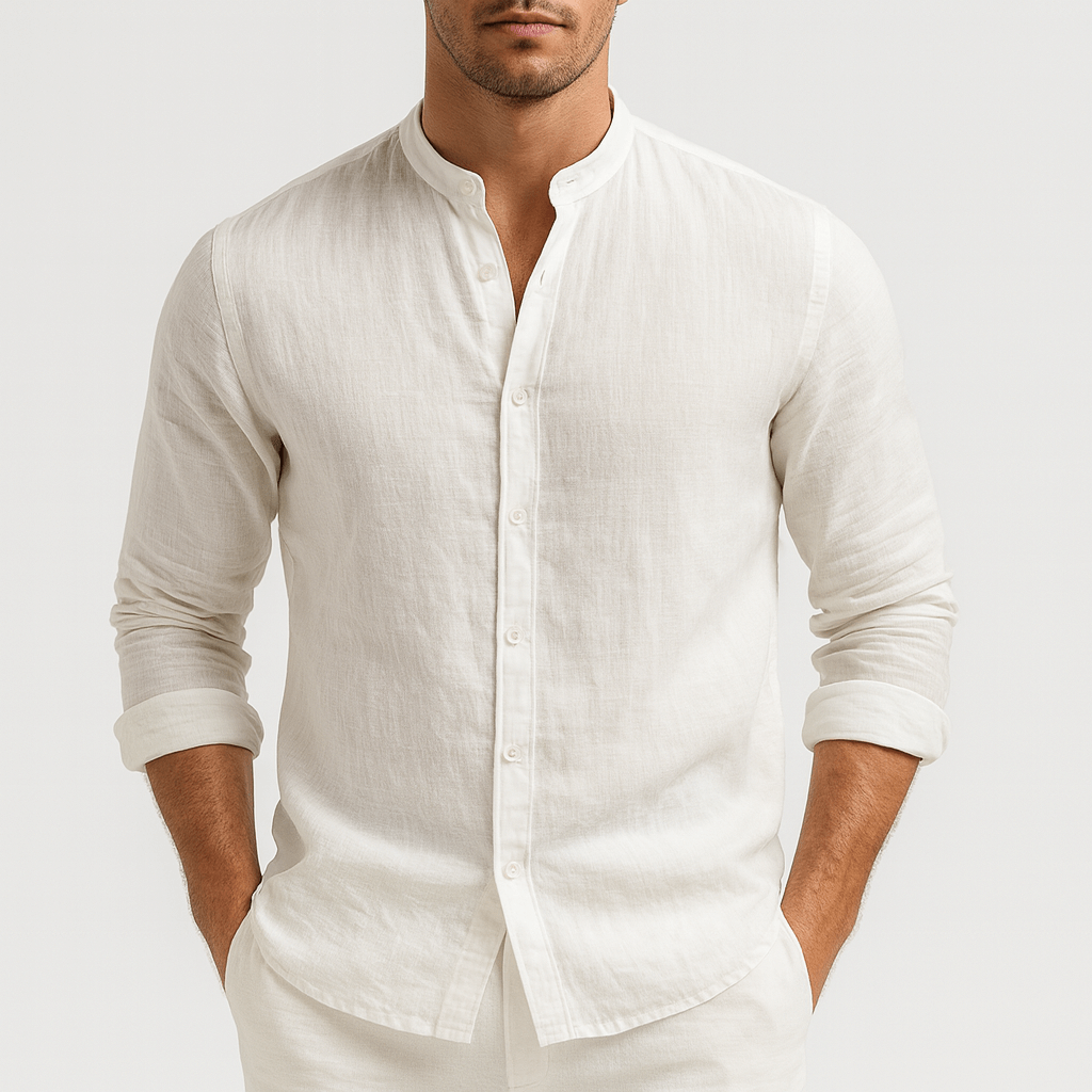 Eoin | Men's Casual Grandad Linen Shirt