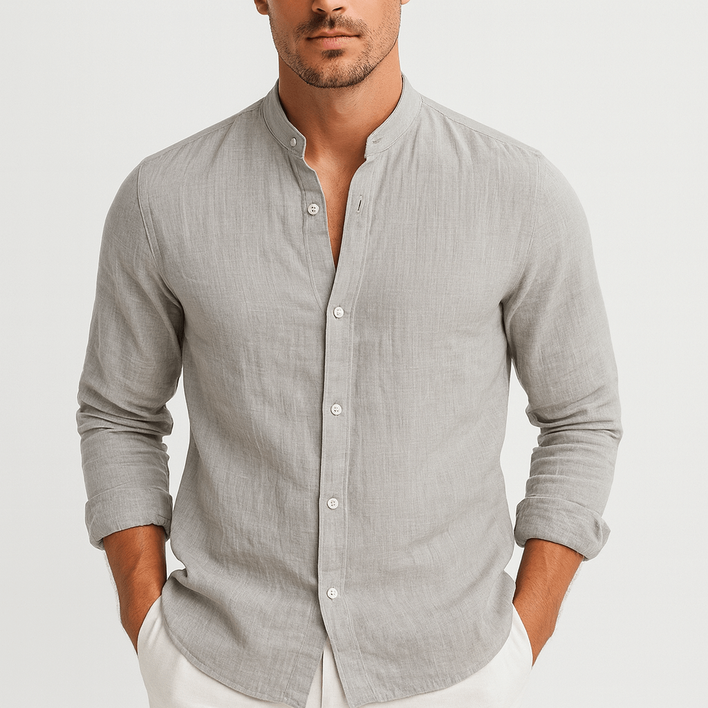 Eoin | Men's Casual Grandad Linen Shirt