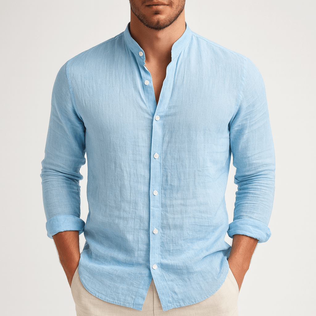 Eoin | Men's Casual Grandad Linen Shirt