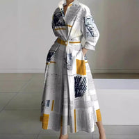 Freya | Women's Elegant Printed Collared Maxi Dress