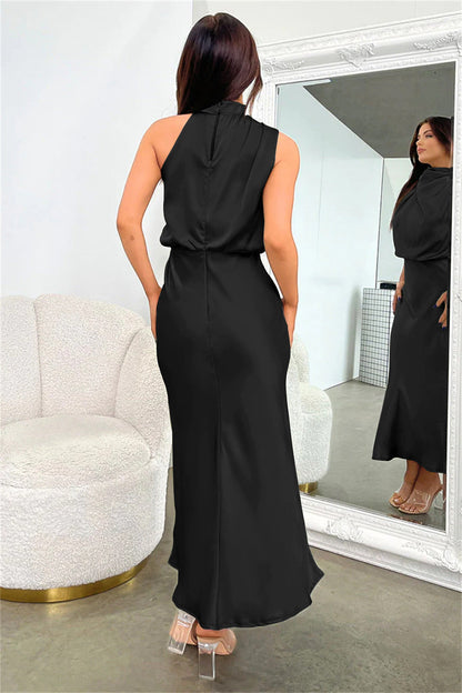 Teamhair | Women's Halter Wedding Guest Midi Dress