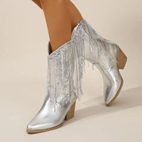 Louise | Women's Fringed Western Block Heel Boots
