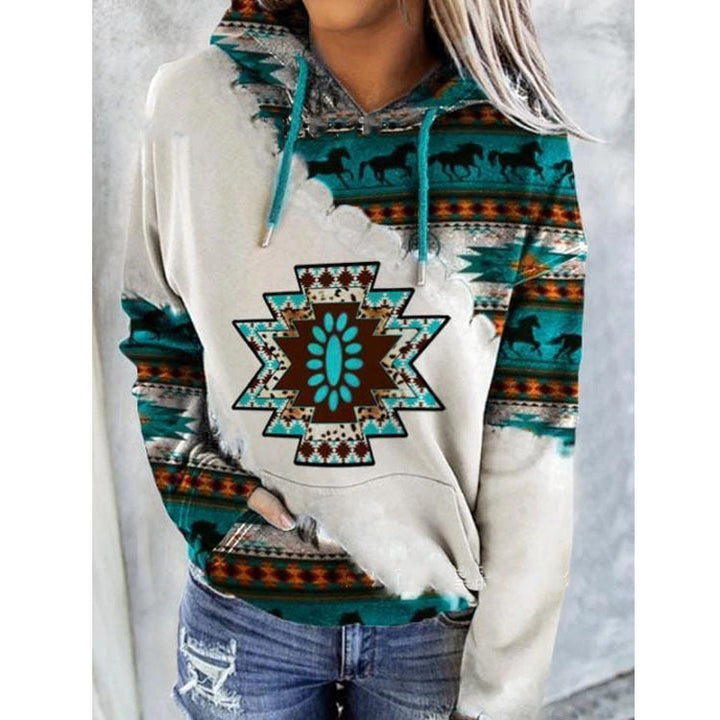 Dove | Women’s Tribal Print Pocket Hoodie