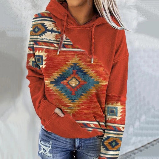 Dove | Women’s Tribal Print Pocket Hoodie