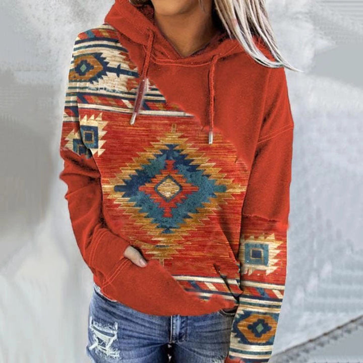 Dove | Women’s Tribal Print Pocket Hoodie