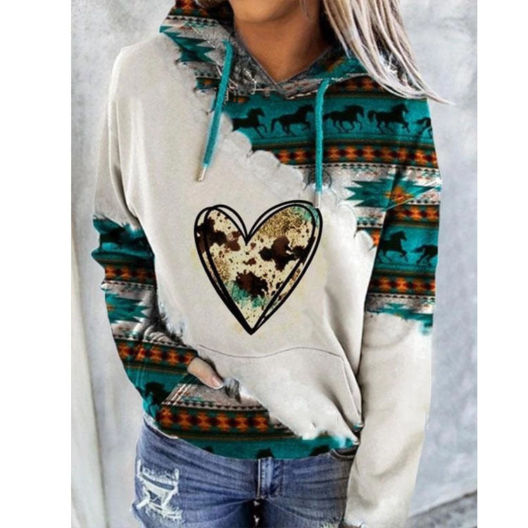 Dove | Women’s Tribal Print Pocket Hoodie
