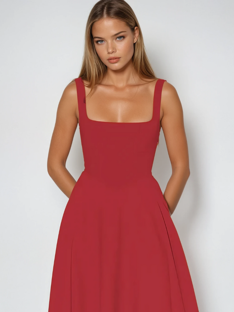 Verity | Women’s Elegant Sleeveless Midi Dress