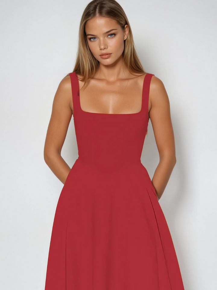 Verity | Women’s Elegant Sleeveless Midi Dress