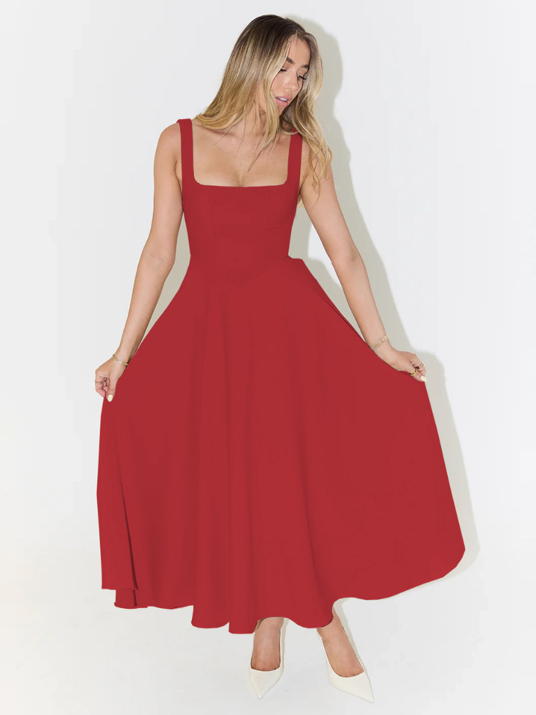 Verity | Women’s Elegant Sleeveless Midi Dress