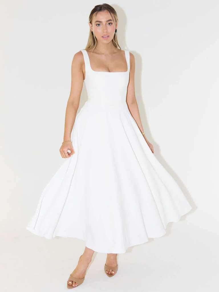 Verity | Women’s Elegant Sleeveless Midi Dress