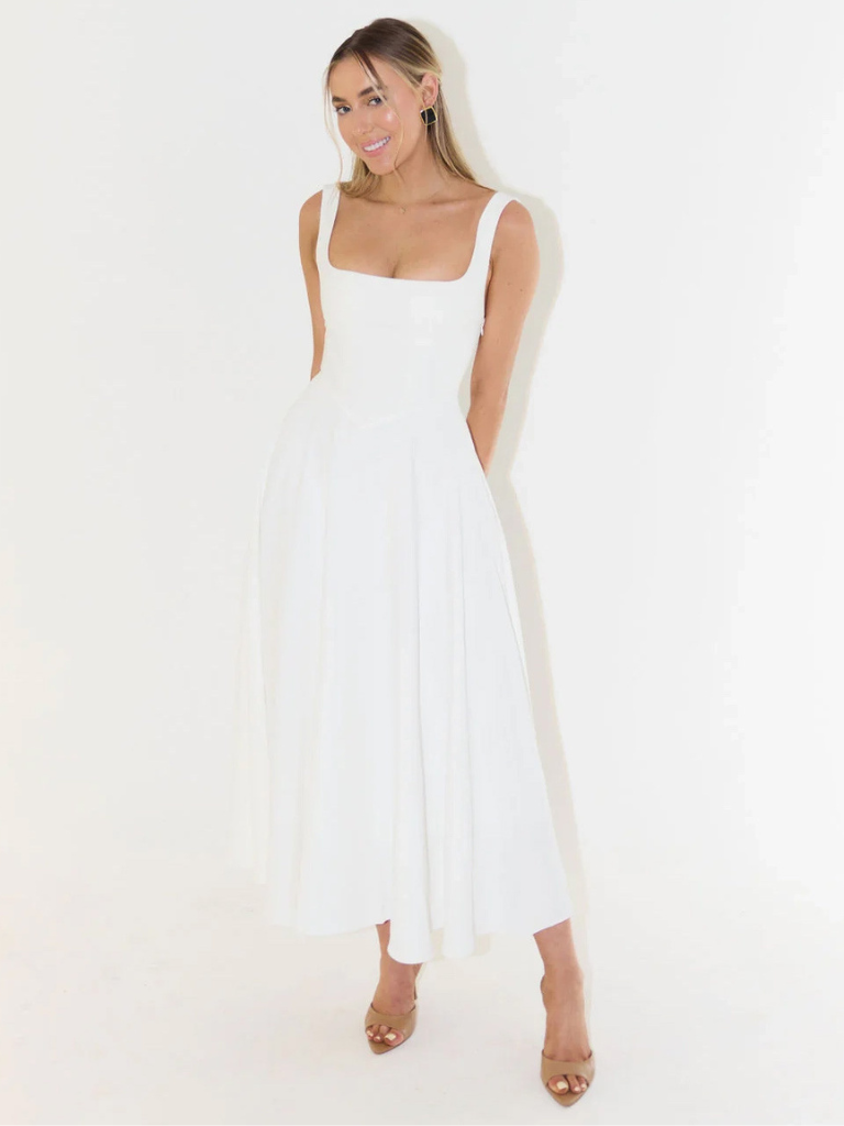 Verity | Women’s Elegant Sleeveless Midi Dress