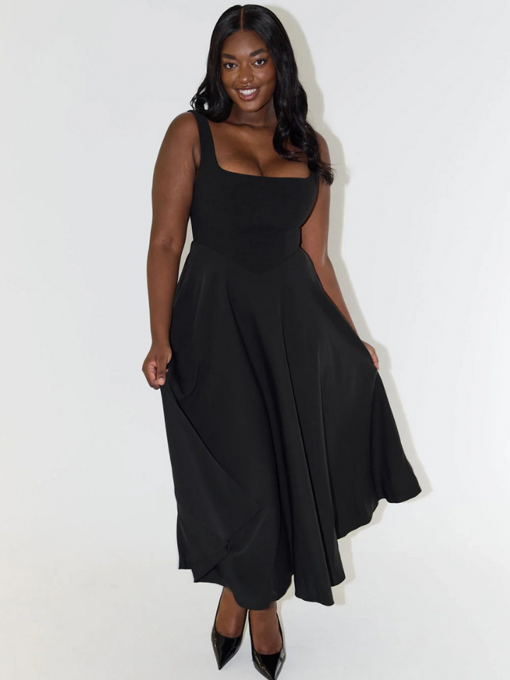 Verity | Women’s Elegant Sleeveless Midi Dress