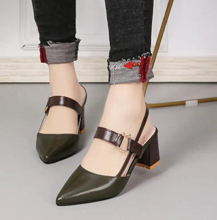 Scarlett | Women Low Block Heel Slingback Pumps