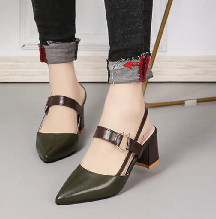 Scarlett | Women Low Block Heel Slingback Pumps