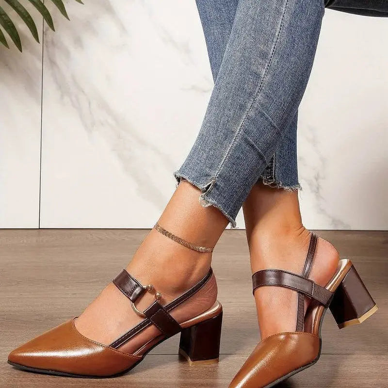 Scarlett | Women Low Block Heel Slingback Pumps