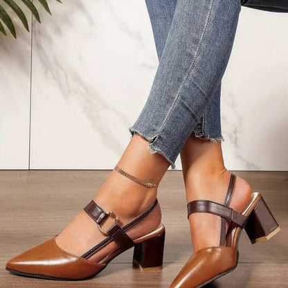 Scarlett | Women Low Block Heel Slingback Pumps