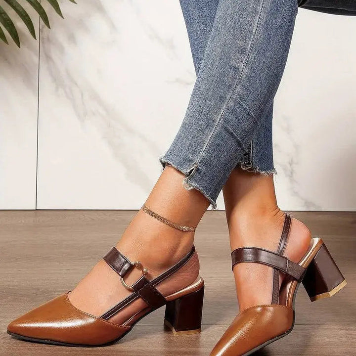 Scarlett | Women Low Block Heel Slingback Pumps