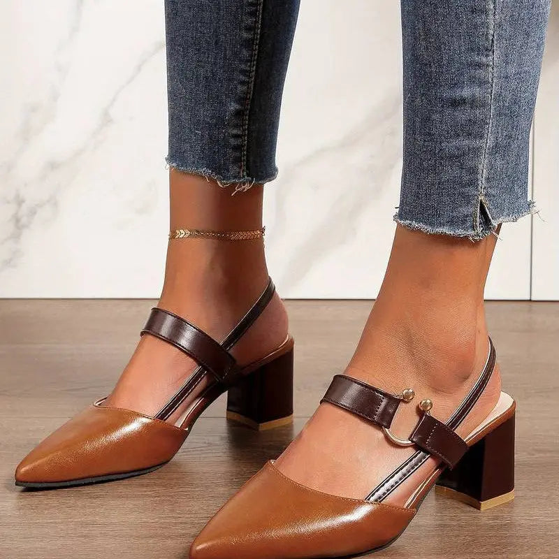 Scarlett | Women Low Block Heel Slingback Pumps