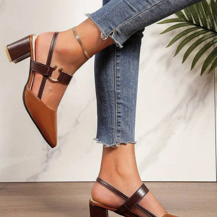 Scarlett | Women Low Block Heel Slingback Pumps