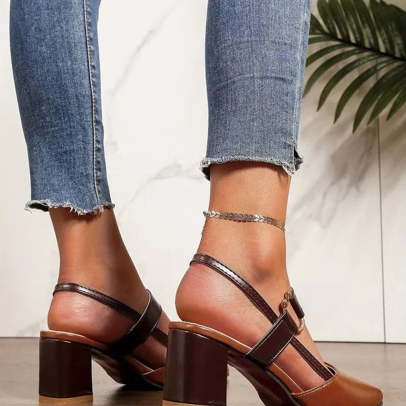Scarlett | Women Low Block Heel Slingback Pumps