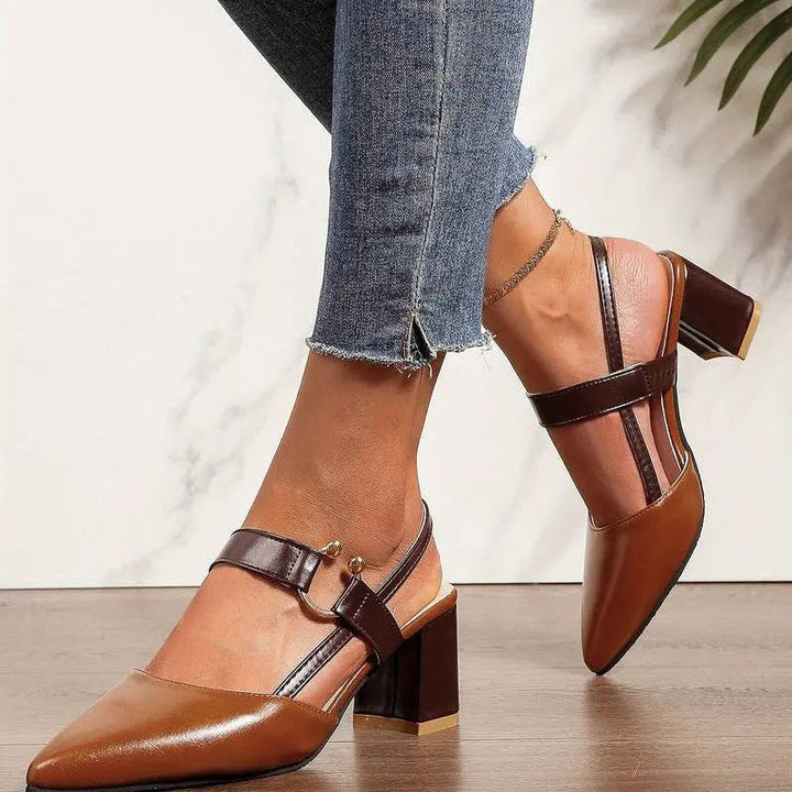 Scarlett | Women Low Block Heel Slingback Pumps
