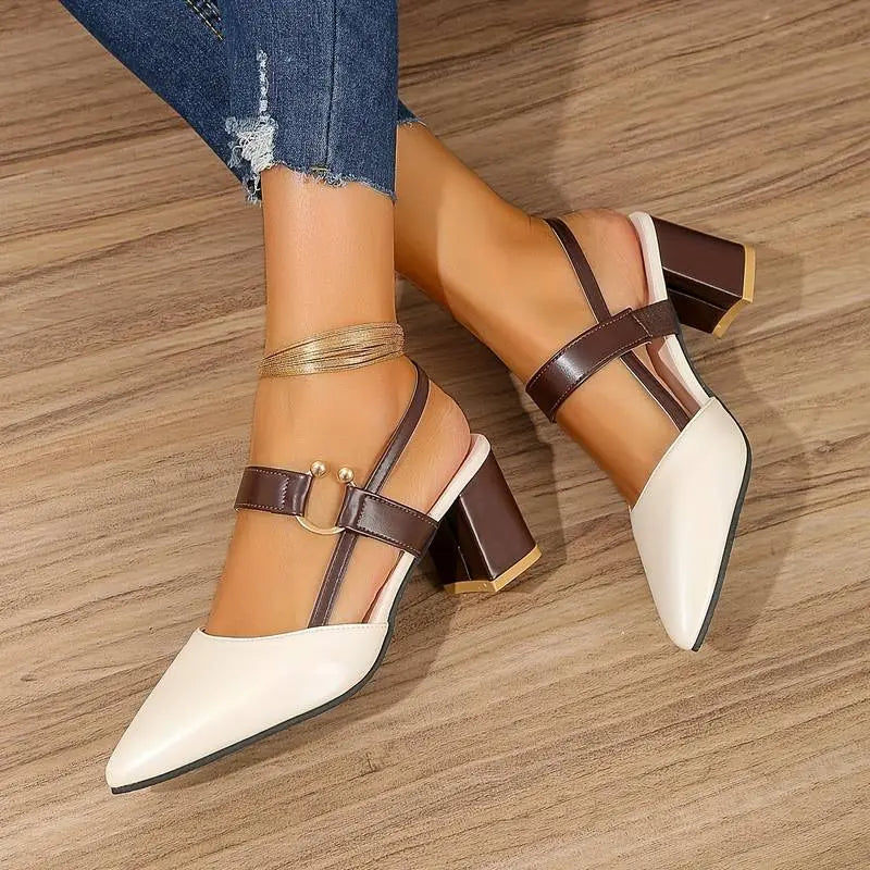 Scarlett | Women Low Block Heel Slingback Pumps
