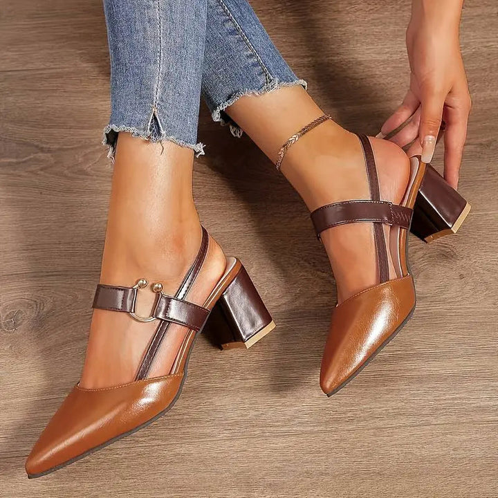 Scarlett | Women Low Block Heel Slingback Pumps