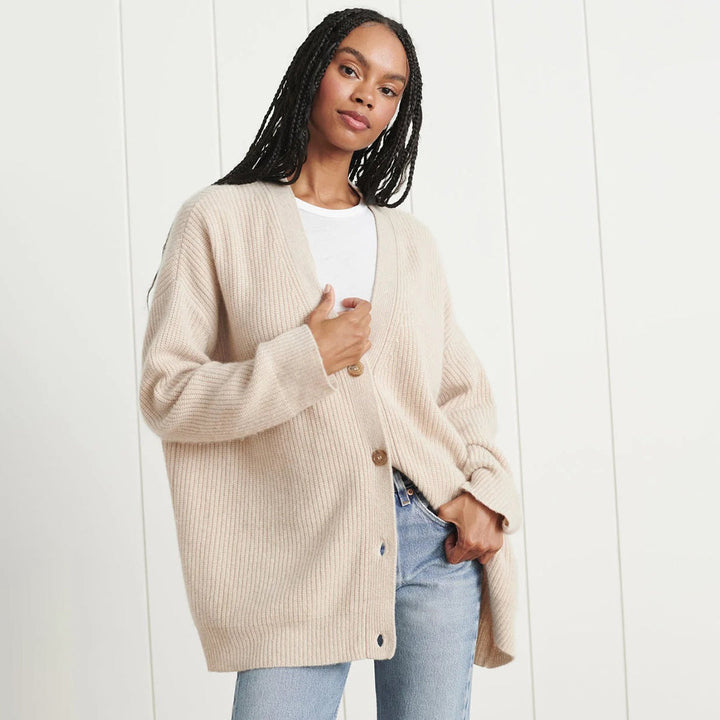 Kallie | Women’s V-Neck Ribbed Knit Cardigan