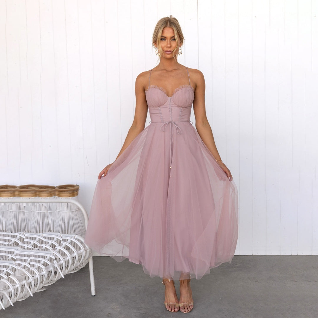 Natalia | Women's Elegant Spaghetti Strap A-line Dress