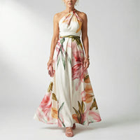 Amy | Women's Printed Halter Neck Evening Dress