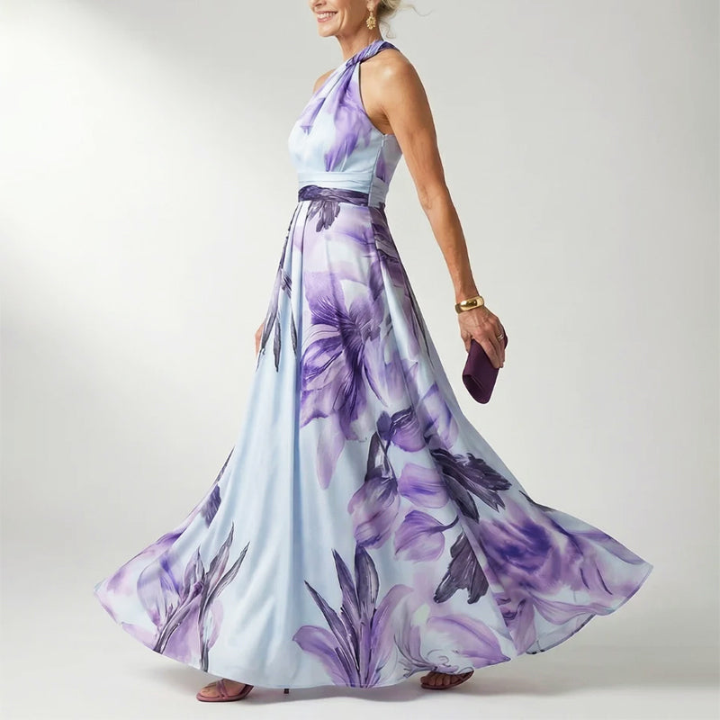 Amy | Women's Printed Halter Neck Evening Dress
