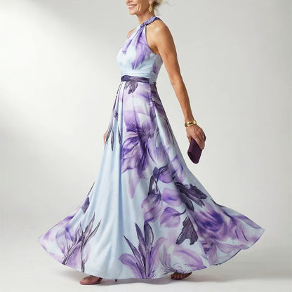 Amy | Women's Printed Halter Neck Evening Dress