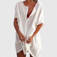 Leonora | Women’s Summer Tunik Dress With Buttons