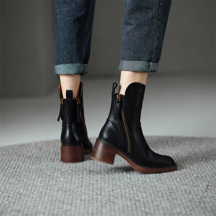 Sibar | Women's Casual Block Heel Ankle Boots