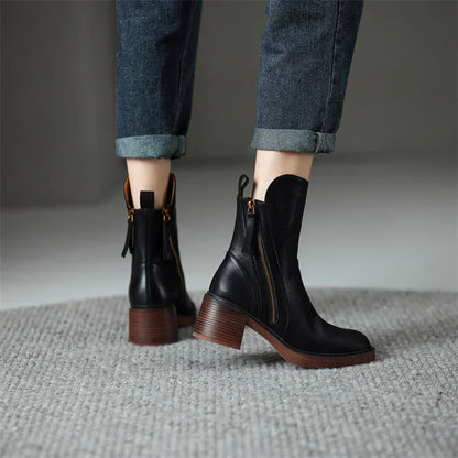 Sibar | Women's Casual Block Heel Ankle Boots