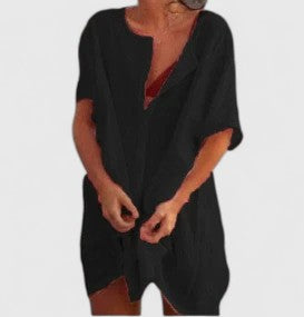 Leonora | Women’s Summer Tunik Dress With Buttons