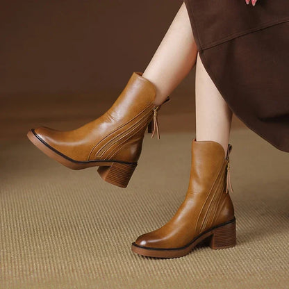 Sibar | Women's Casual Block Heel Ankle Boots