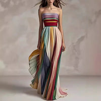 Nia | Women's Strapless Printed Maxi Dress