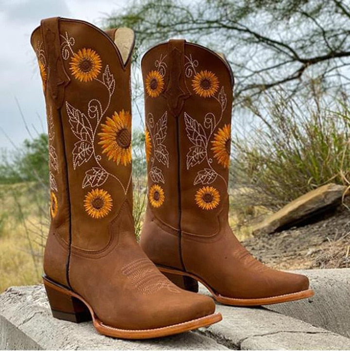 Lennon | Women’s Embroidered Knee High Cowboy Boots