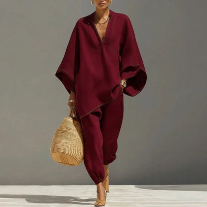 Ava | Women's Elegant Linen Maxi Co-Ord Set