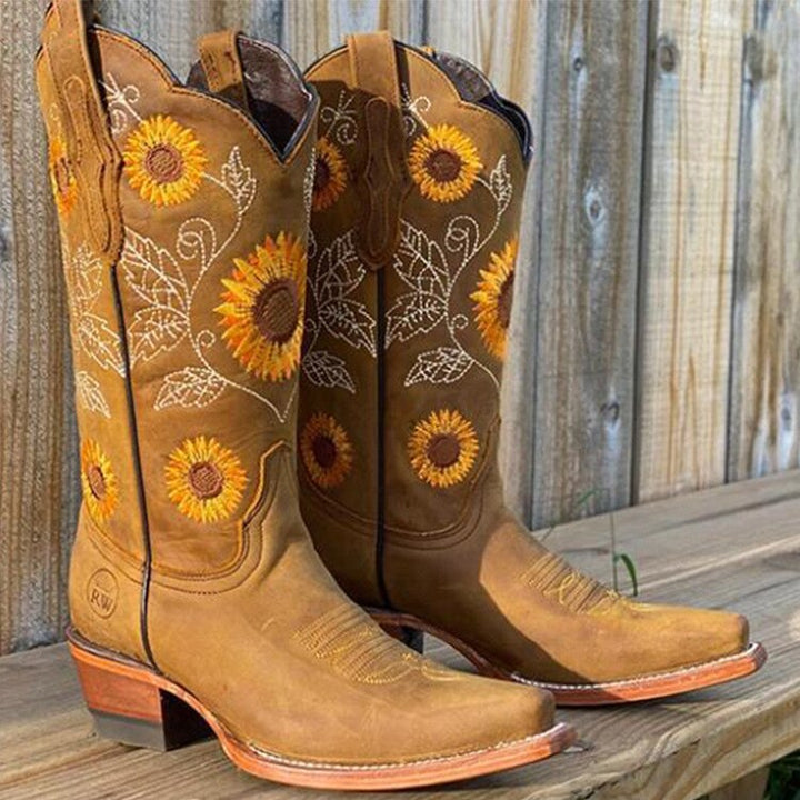 Lennon | Women’s Embroidered Knee High Cowboy Boots